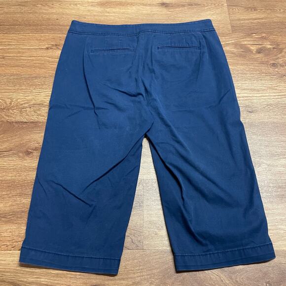 Talbots Solid Navy Blue Pedal Pusher Shorts Size 6P Small Petite Stretch Capris - Picture 2 of 8
